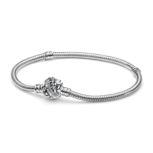 Pandora - Bracelet Disney Maille Serpent Fermoir Fée Clochette Pandora Moments - Bracelet Zirconium